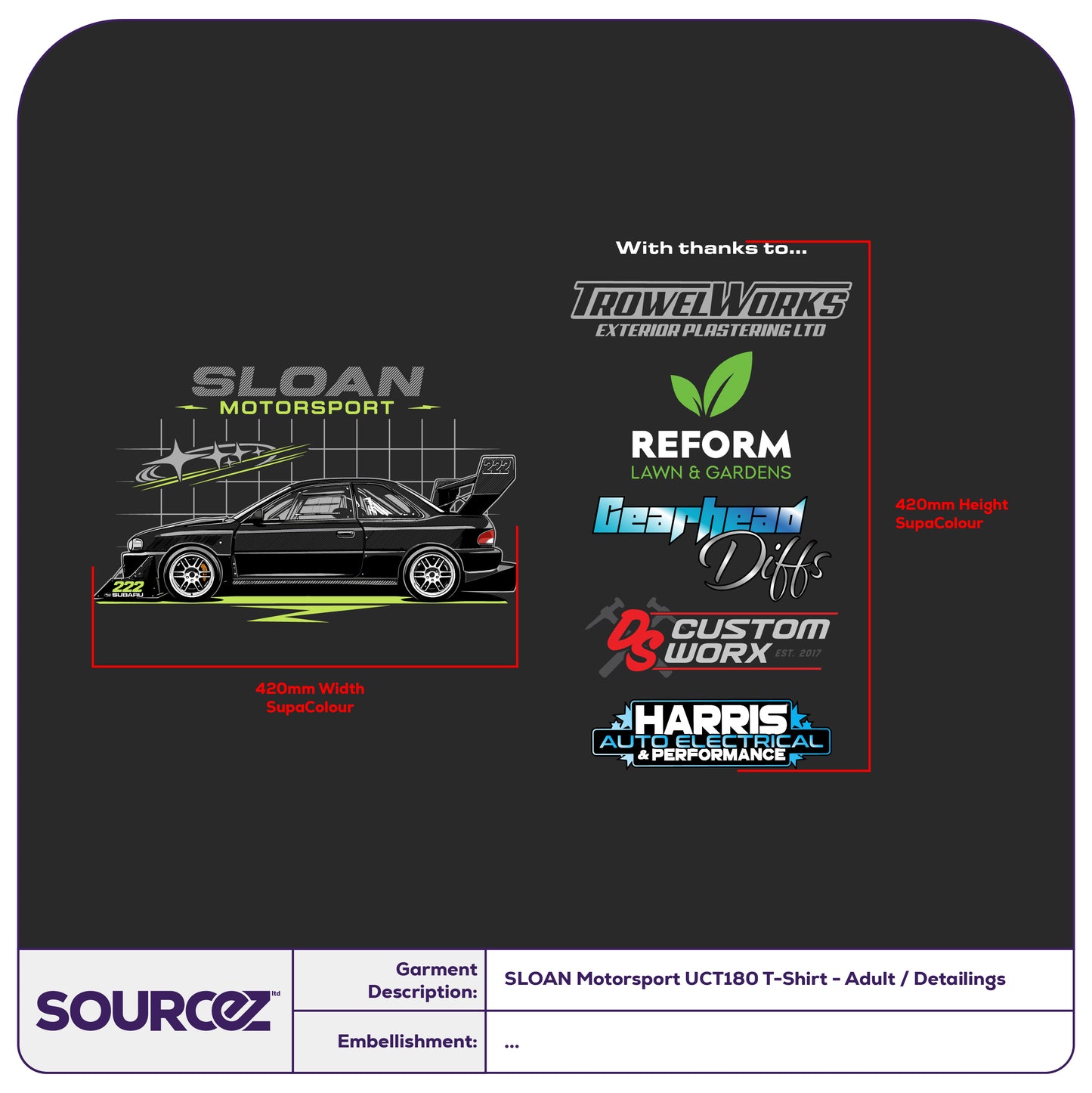 Sloan Motorsport UCT180 T-Shirt - Adult