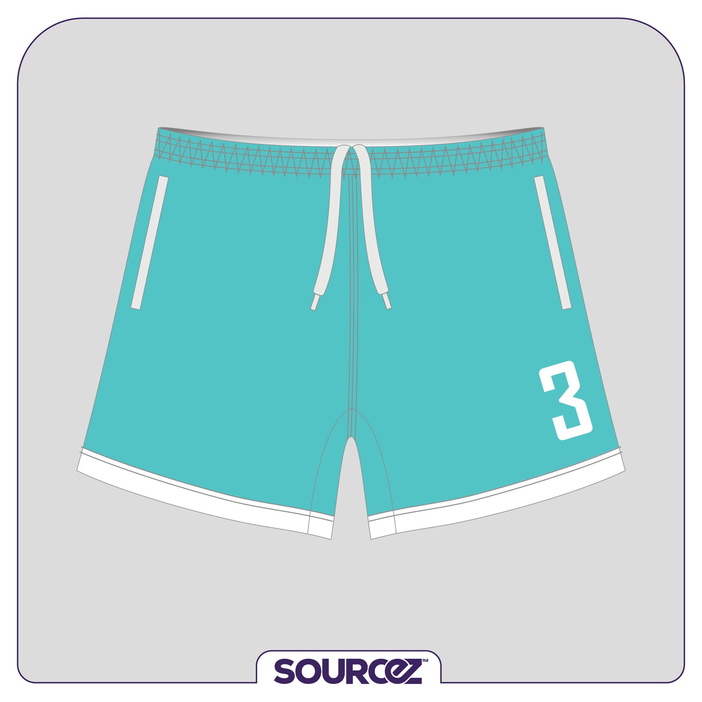 Euro Doctors Teal White Classic Playing Shorts