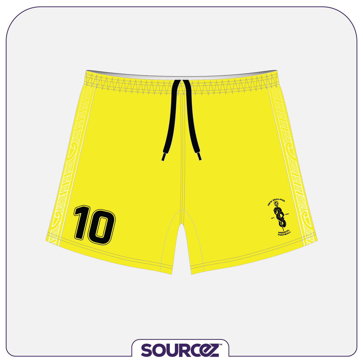 NZ Medical Football Yellow Goalie Classic Playing Shorts