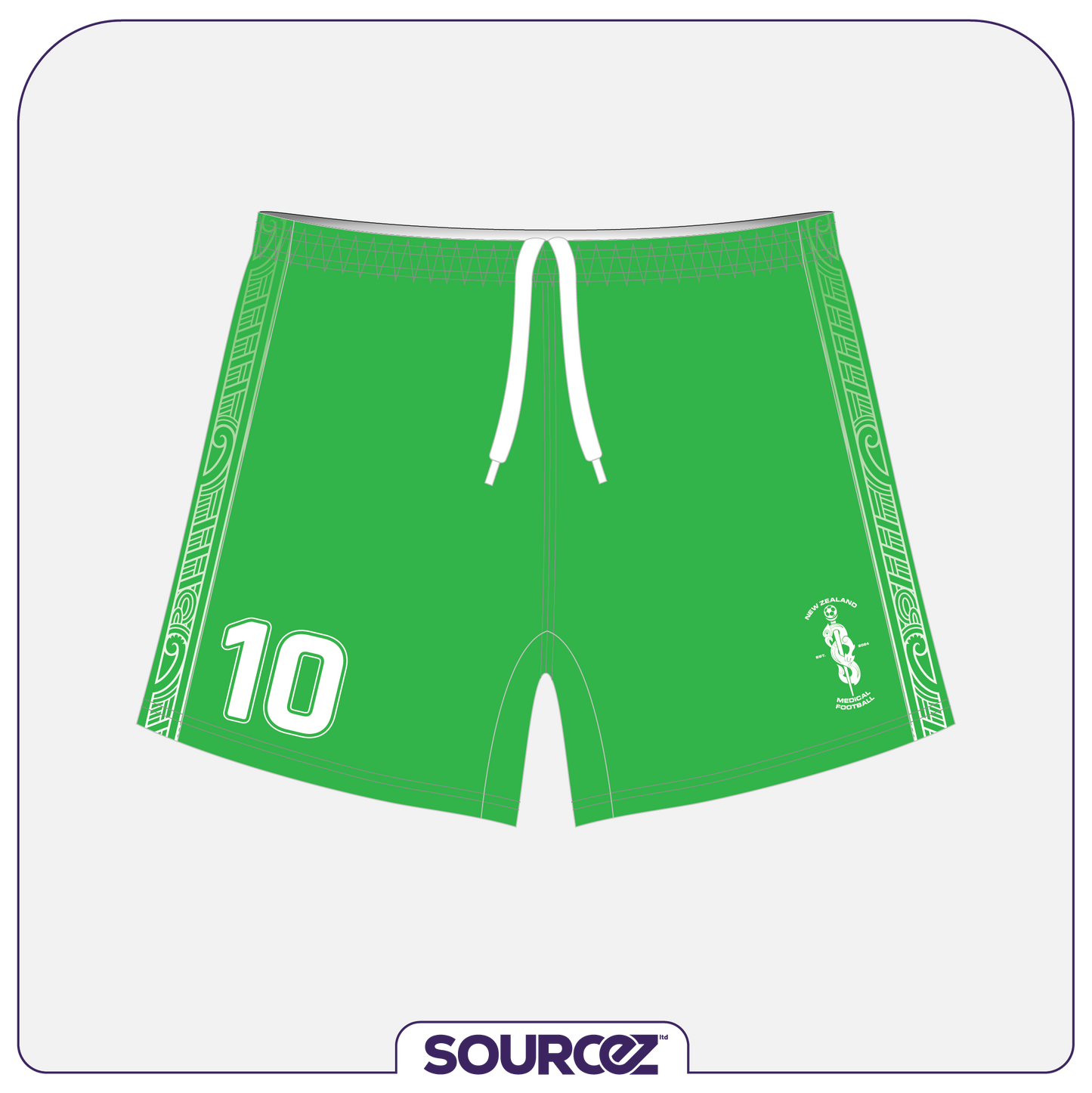 NZ Medical Football Green Goalie Classic Playing Shorts
