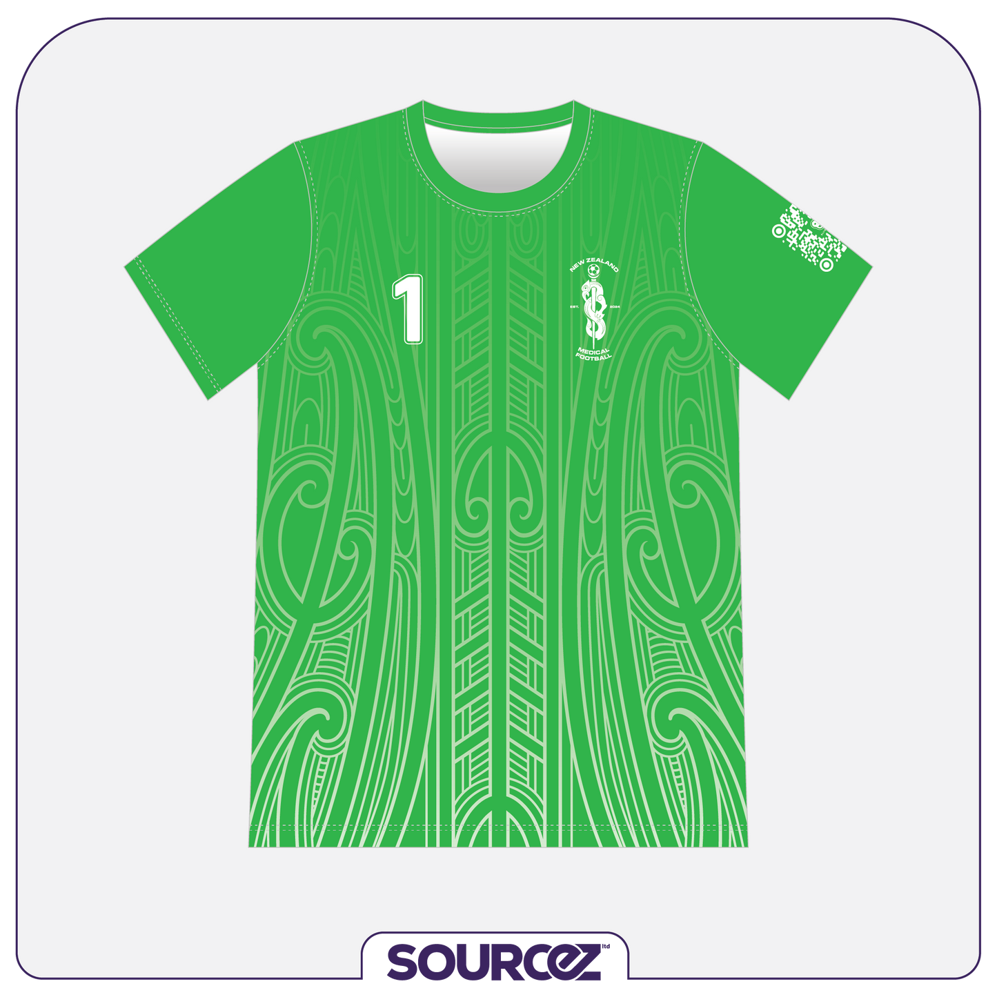 NZ Medical Football Green Goalie Classic Playing Top