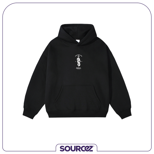 NZ Medical Football Black Medium 360gsm Regular Fit Hoodie / Adult