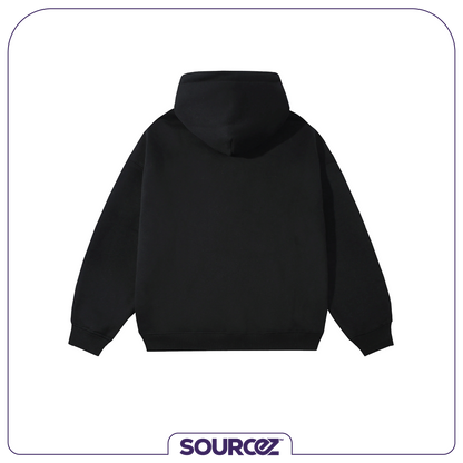 NZ Medical Football Black Medium 360gsm Regular Fit Hoodie / Adult