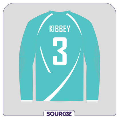 Euro Doctors Teal White Longsleeve Goalie Top