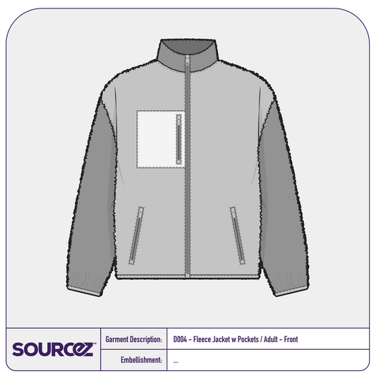 D004 - Fleece Jacket w Pockets / Adult