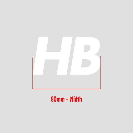 Hidden Blessings - "HB" Logo - 80mm W SupaColour (Pricing incl Setup cost)