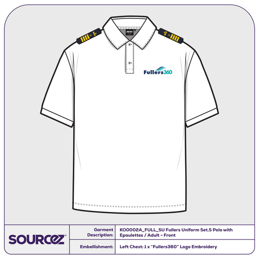 Fullers Uniform Set.S Polo w Epaulettes / Adult