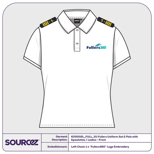 Fullers Uniform Set.S Polo w Epaulettes / Ladies