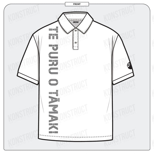 Ngati Whatua Orakei D1 White Black Set Sleeve Polo / Adult