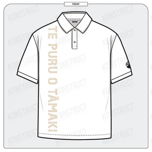 Ngati Whatua Orakei D1 White Tan Set Sleeve Polo / Adult