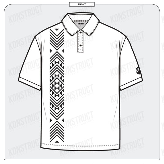 Ngati Whatua Orakei D2 White Black Set Sleeve Polo / Adult