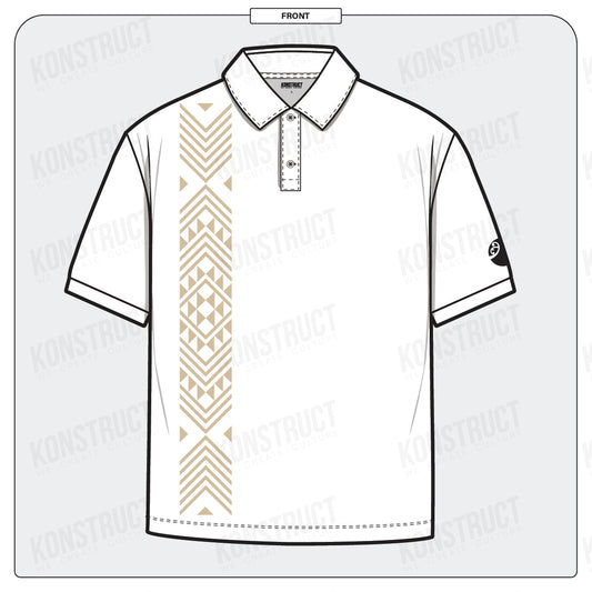 Ngati Whatua Orakei D2 White Tan Set Sleeve Polo / Adult