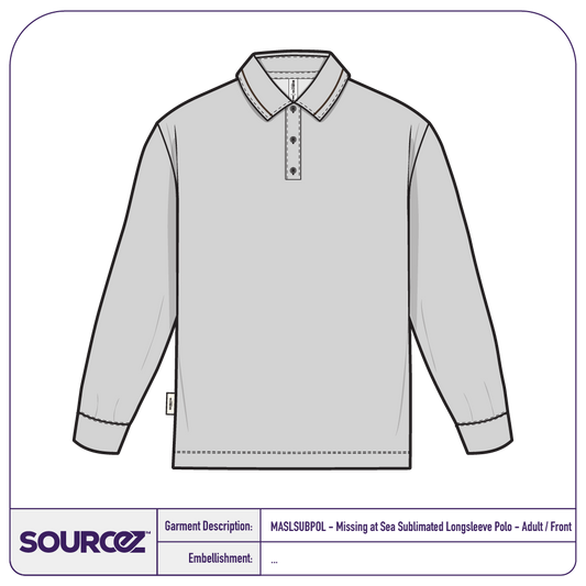 Missing at Sea Sublimated Longsleeve Polo - Adult