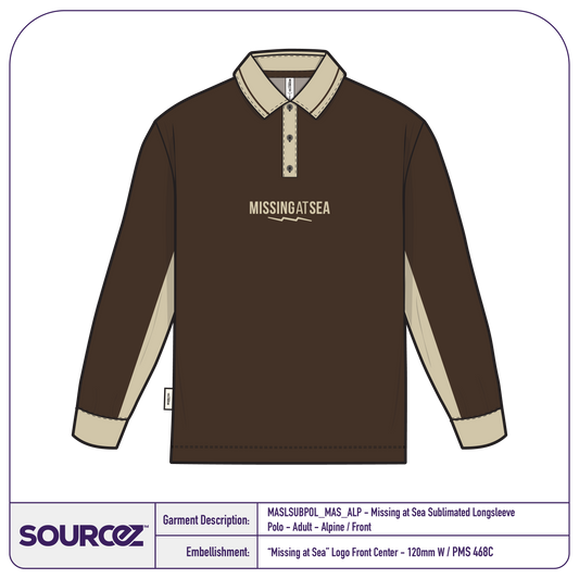 Missing at Sea Sublimated Longsleeve Polo - Adult / Alpine