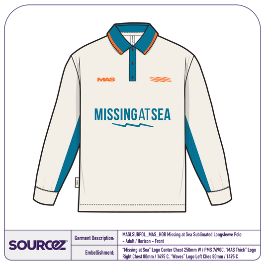 Missing at Sea Sublimated Longsleeve Polo - Adult / Horizon