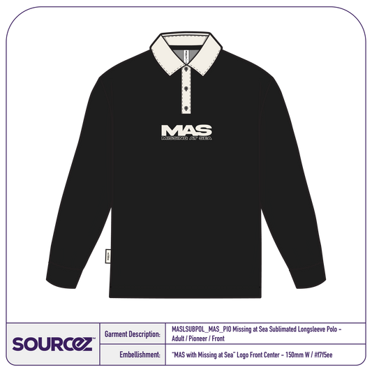 Missing at Sea Sublimated Longsleeve Polo - Adult / Pioneer