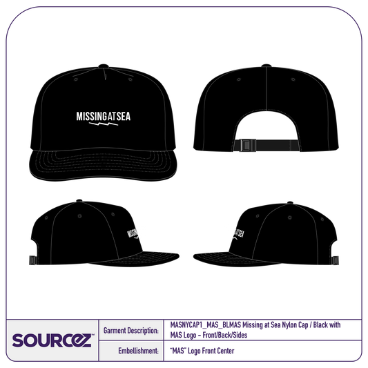 Missing at Sea Nylon Cap / Black with MAS Logo