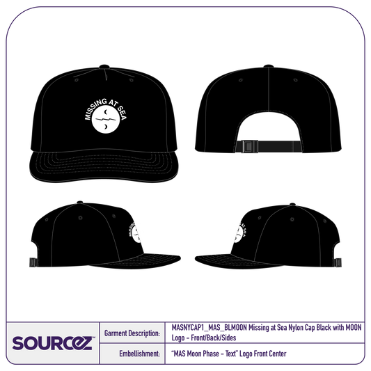 Missing at Sea Nylon Cap / Black with MOON Logo