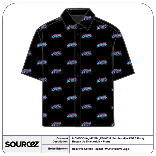 MCM Merchandise 2026 Party Button Up Shirt / Adult