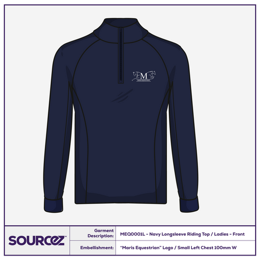 Maris Equestrian Navy Longsleeve Riding Top / Ladies