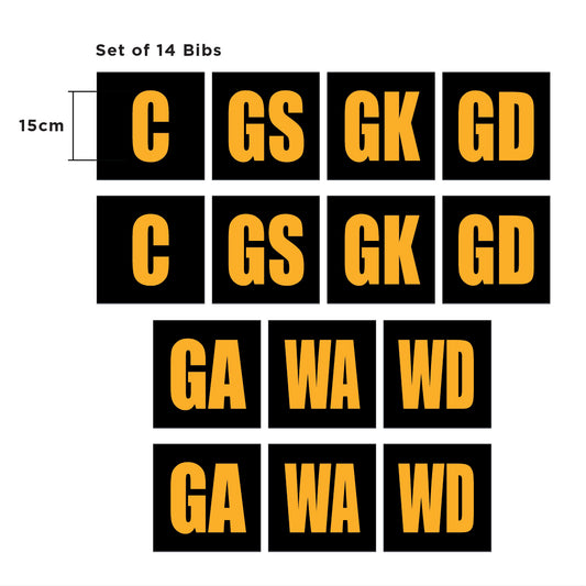 Te Puke Sports Sports Netball Bibs / Ladies GA,GK etc