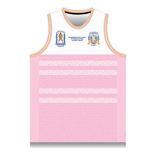 Judea Sport Pink Basketball Street Style Singlet / Adult