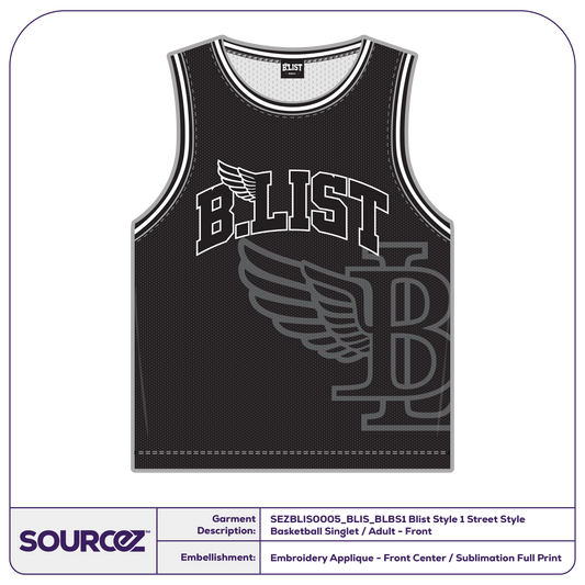 BList BList Style 1 Street Style Basketball Singlet / Adult