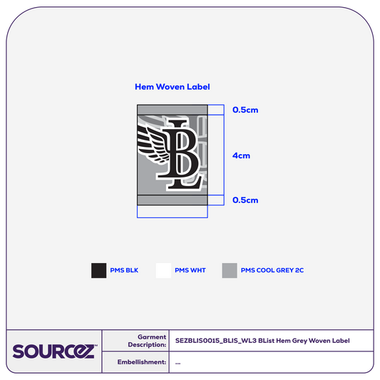 BList Detailings Hem Grey Woven Label