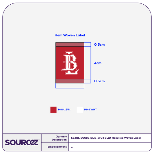BList Detailings Hem Red Woven Label