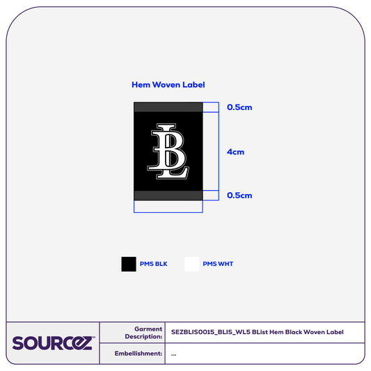 BList Detailings Hem Black Woven Label