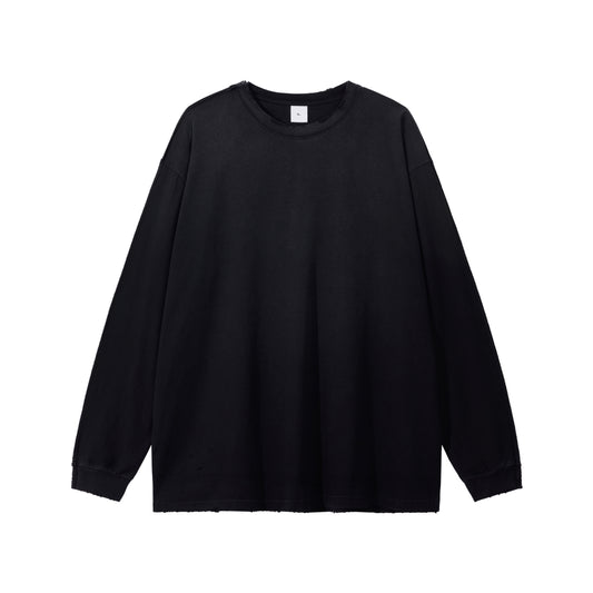 Medium 275gsm Distressed Loose Hem Crewneck T-Shirt - Adult