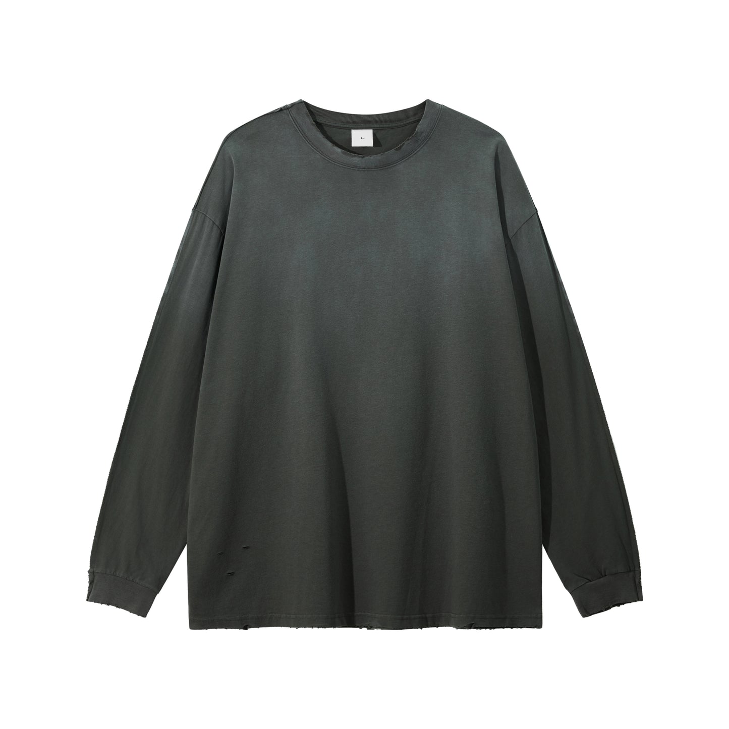 Medium 275gsm Distressed Loose Hem Crewneck T-Shirt - Adult