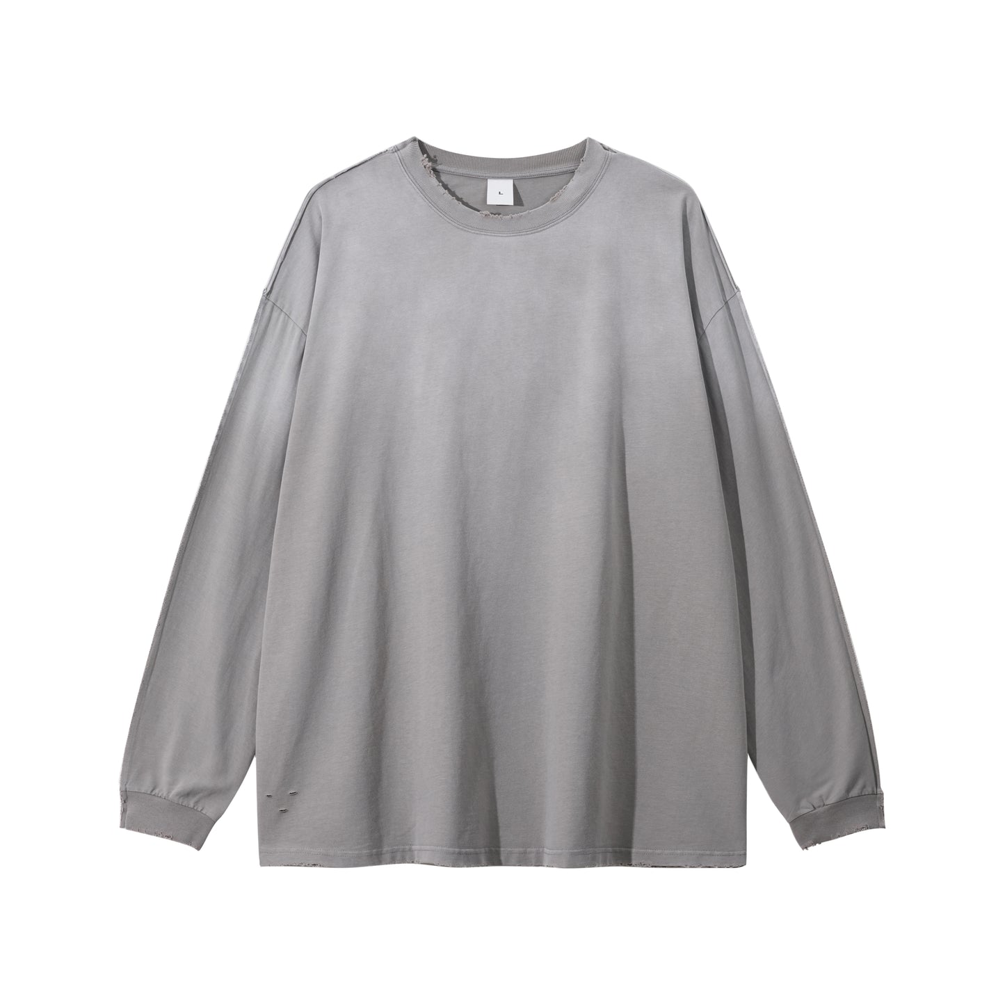 Medium 275gsm Distressed Loose Hem Crewneck T-Shirt - Adult