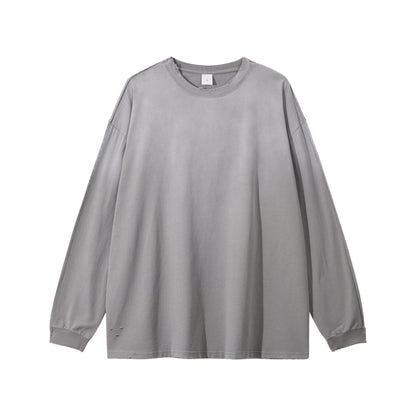 Medium 275gsm Distressed Loose Hem Crewneck T-Shirt - Adult