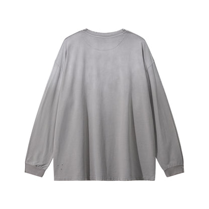 Medium 275gsm Distressed Loose Hem Crewneck T-Shirt - Adult