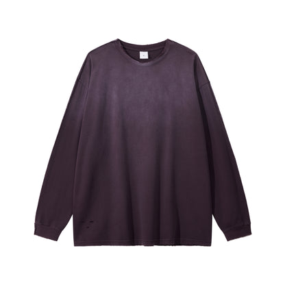 Medium 275gsm Distressed Loose Hem Crewneck T-Shirt - Adult