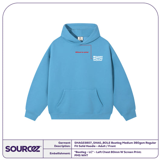 Bootleg Medium 360gsm Regular Fit Solid Hoodie - Adult