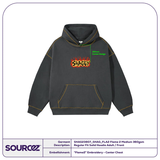 Flame 2 Medium 360gsm Regular Fit Solid Hoodie - Adult