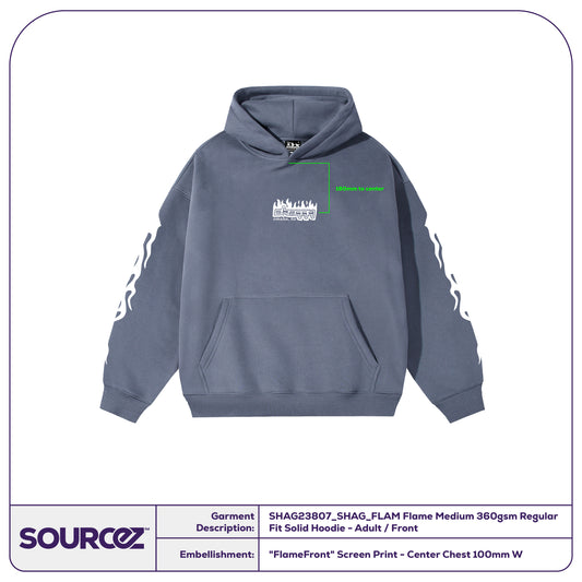 Flame Medium 360gsm Regular Fit Solid Hoodie - Adult