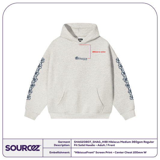 Hibiscus Medium 360gsm Regular Fit Solid Hoodie - Adult