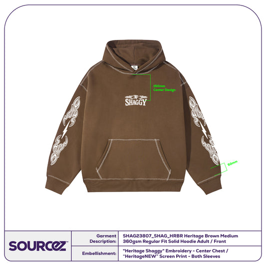 Heritage Brown Medium 360gsm Regular Fit Solid Hoodie - Adult