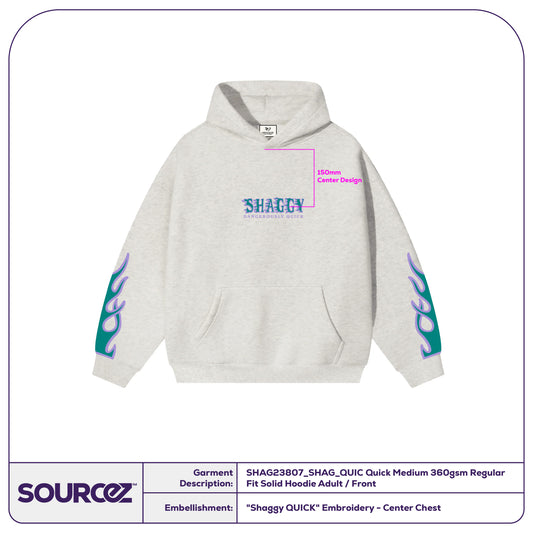 Quick Medium 360gsm Regular Fit Solid Hoodie - Adult