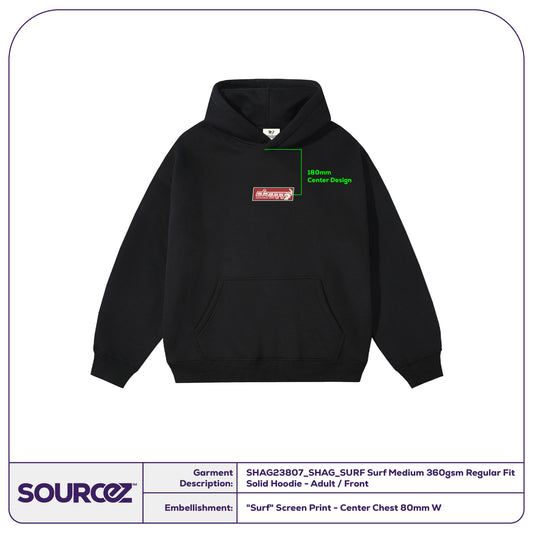 Surf Medium 360gsm Regular Fit Solid Hoodie - Adult