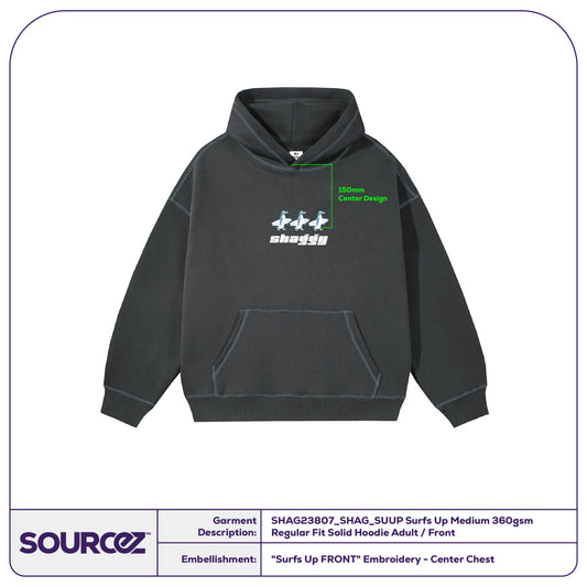 Surfs Up Medium 360gsm Regular Fit Solid Hoodie - Adult