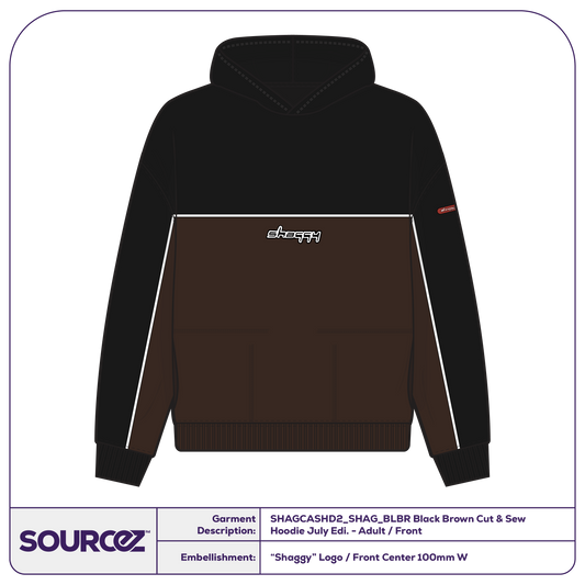 Black / Brown Cut & Sew Hoodie July Edi. - Adult / Adult
