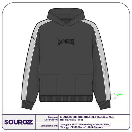 Black / Grey Flux Hoodie - Adult / Adult