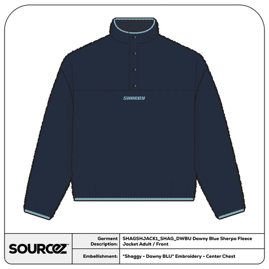 Dawny Blue Sherpa Fleece Jacket - Adult