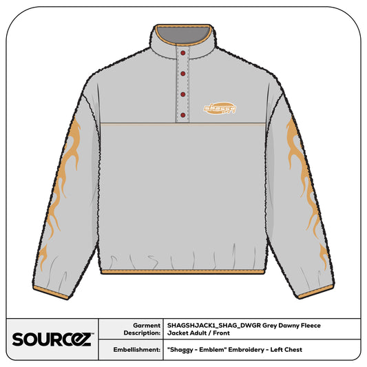 Shaggy Grey Dawny Fleece Jacket - Adult / Adult