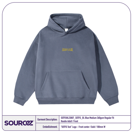 Student of the Fight Game Blue Medium 360gsm Regular Fit Hoodie / Adult