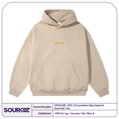 Student of the Fight Game Cream Medium 360gsm Regular Fit Hoodie / Adult